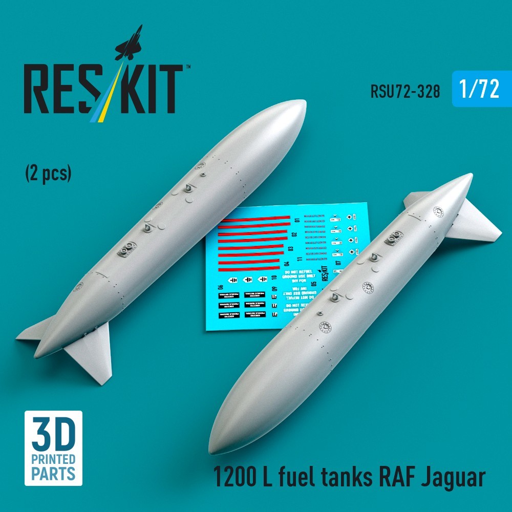 1200 L fuel tanks RAF Jaguar (2 pcs) Scale 1:72 ResKit RSU72-0328