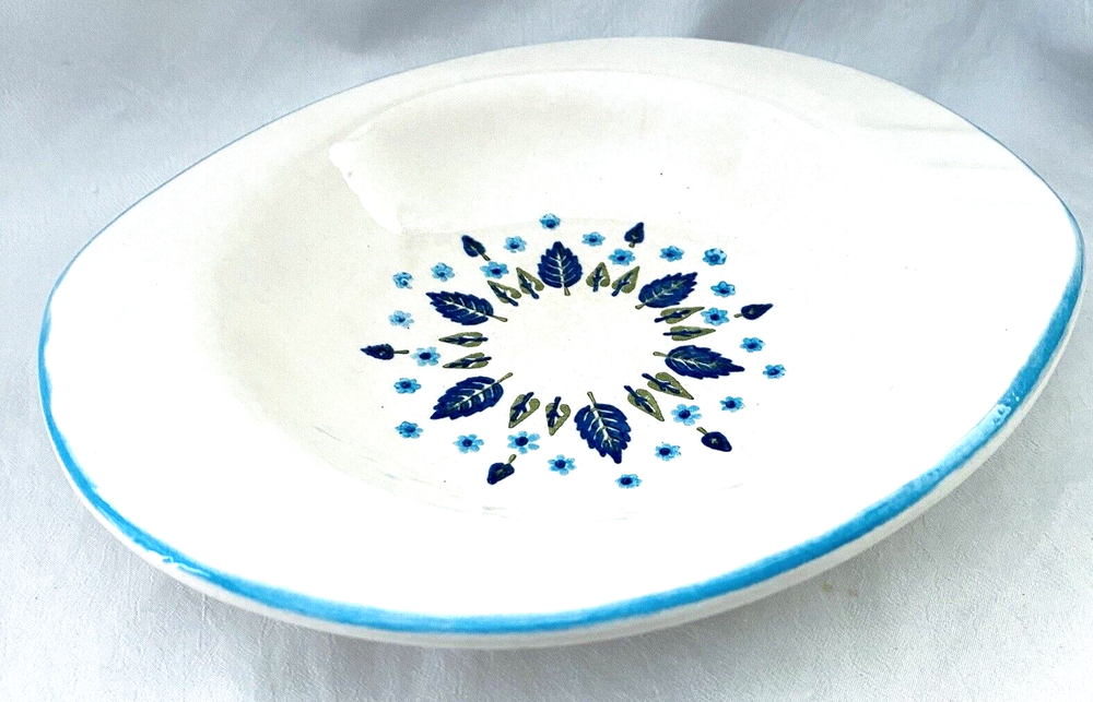 Vintage Swiss Alpine chalet pattern 8 inches ashtray green back stamp