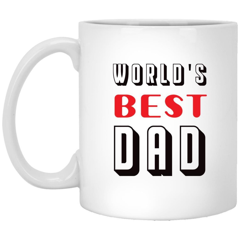 World's Best Dad Ceramic Coffee Mug – Perfect White Father's Day Gift