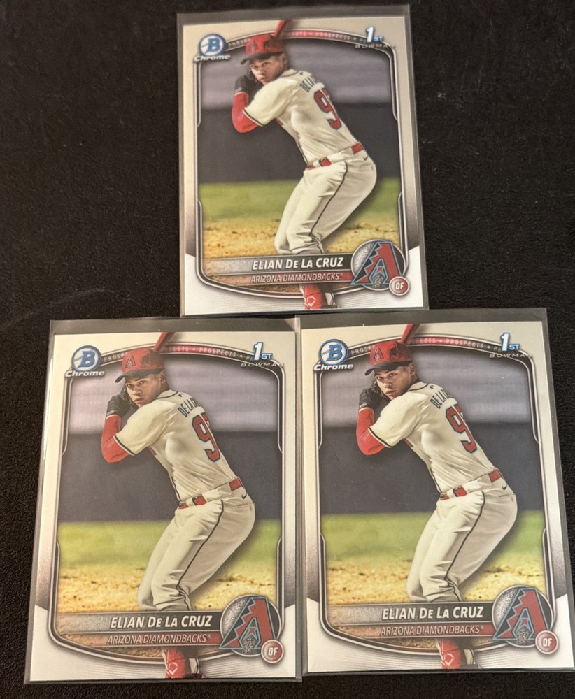 2025 Bowman Chrome 1st Bowman Elian De La Cruz Lot (3) Arizona Diamondbacks 🔥