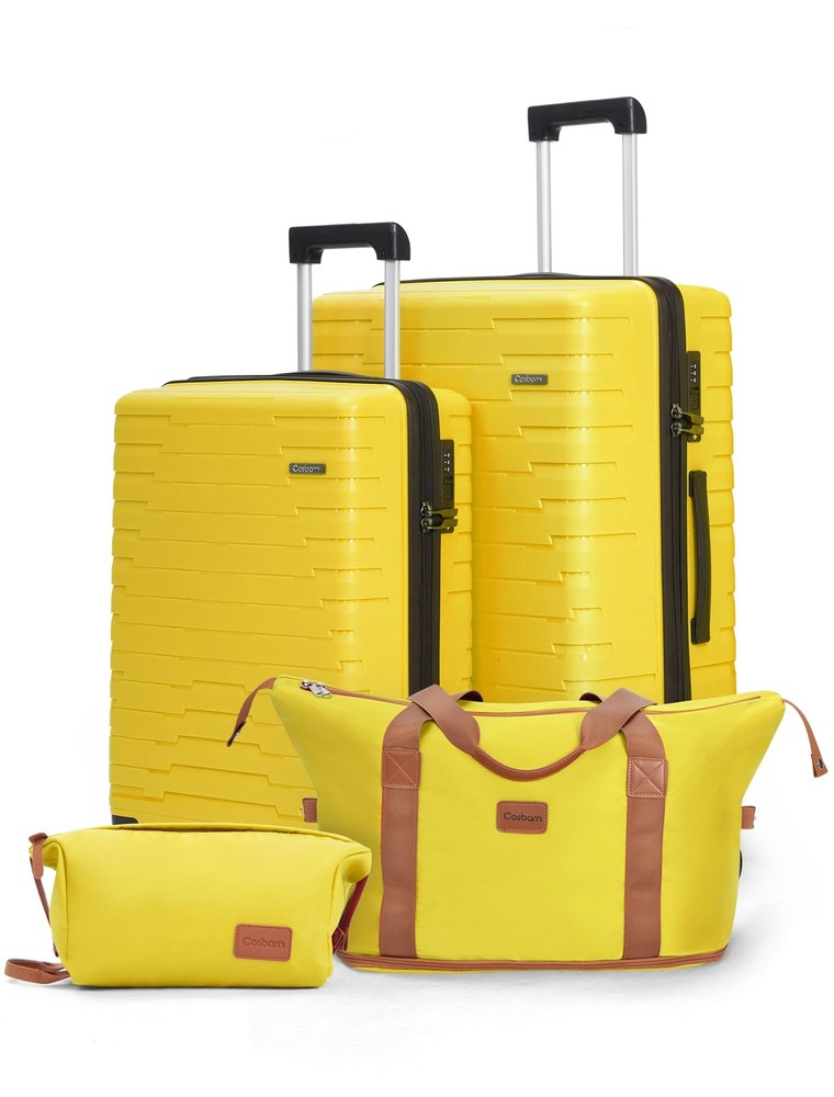 Luggage Sets 4 Piece, Suitcases with Wheels, PP Hard Case Luggage with Upgrad...