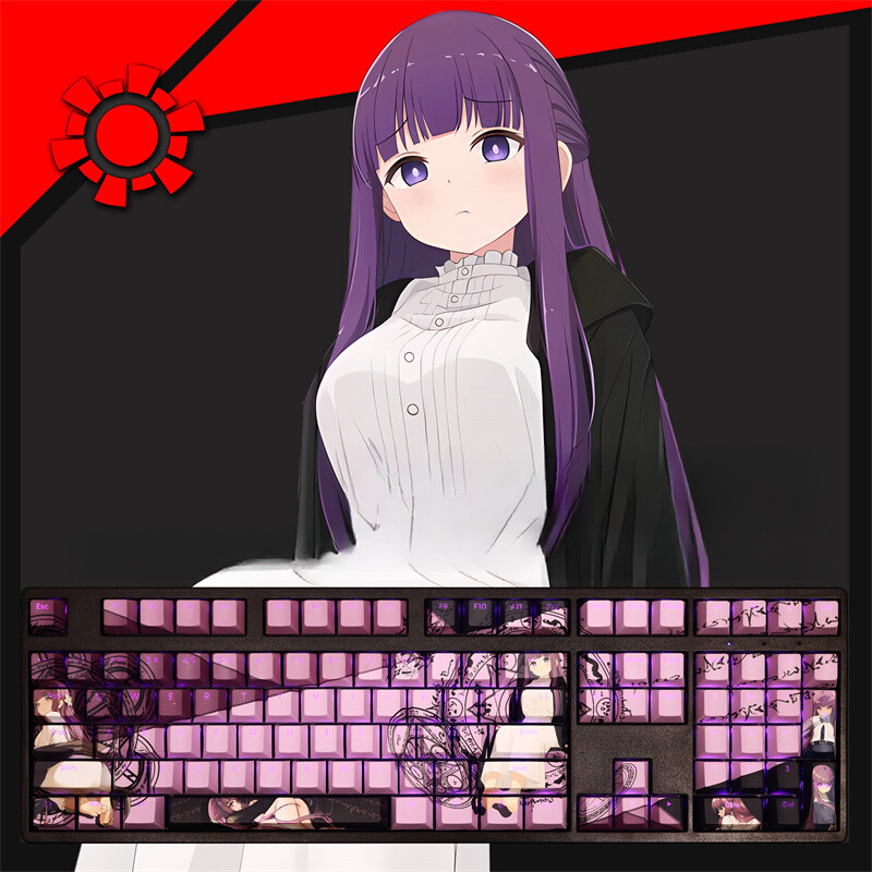 Frieren Fern PBT Keycaps 108 RGB Cherry MX Anime Keyboard Compatible