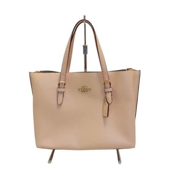 Coach Molly Tote 25 in Leather Pink Beige & Orange Bag C4084