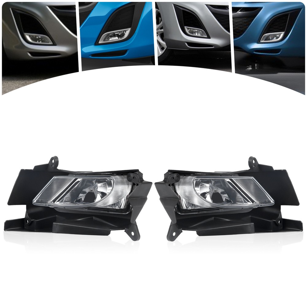 Fit 2010-2011 Mazda 3 Pair Fog Lights Assemblies Driving Lamps Left & Right Side