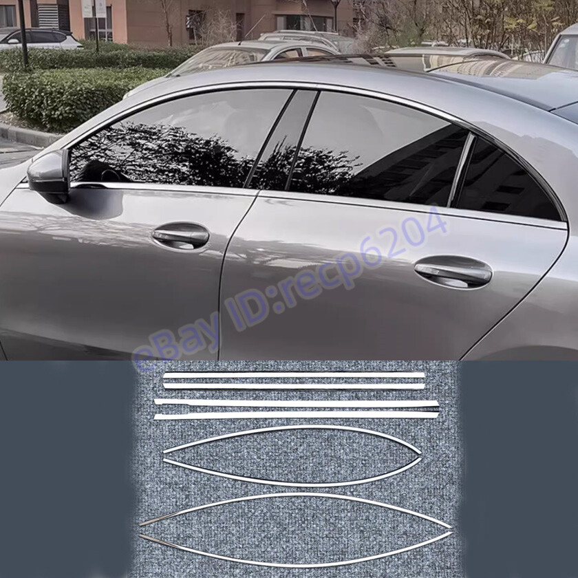 Chrome steel Windows Strip Sill Molding Cover Trim For Benz CLA W118 2020-2023