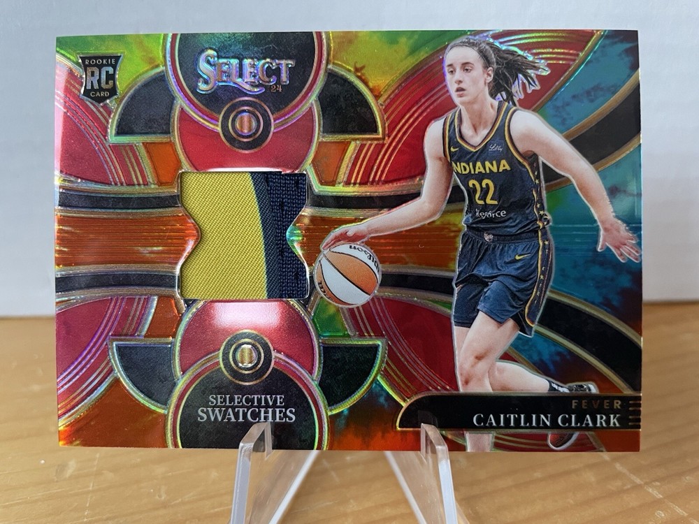 🔥3/25🔥 2024 WNBA SELECT CAITLIN CLARK SWATCHES RC TIE-DYE PRIZM PATCH Fever