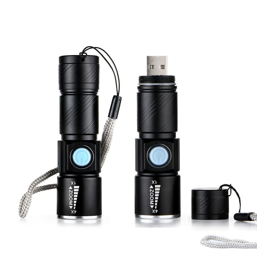 WREOW Mini USB Rechargeable Flashlight LED Flashlights 3 Light Modes and Zoom...