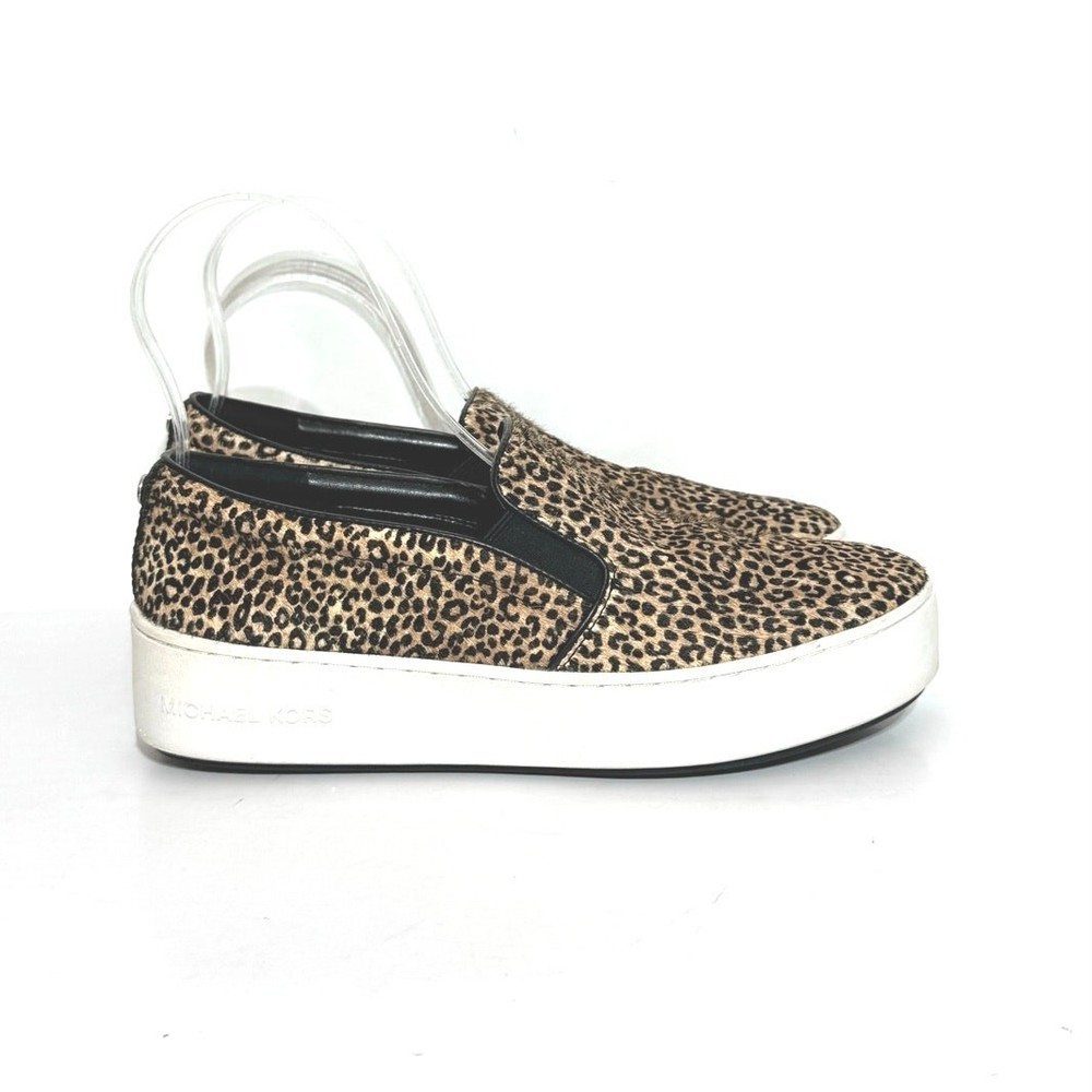 Michael Kors Women’s Trent Animal Print Calf Hair Slip-on Sneaker Size 7.5