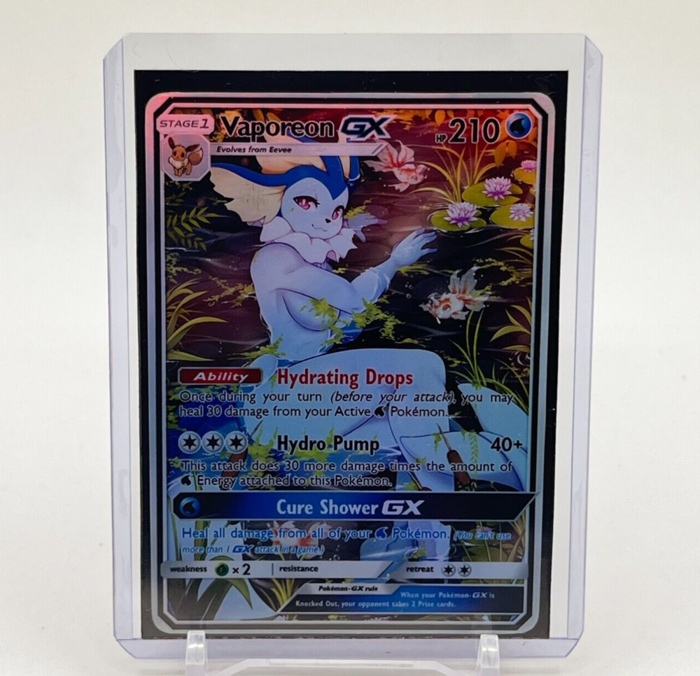 Vaporeon Furry Full Art Goddess Story Pokemon Waifu Trading Card Holofoil