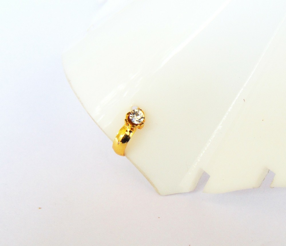 22k Gold Plated Nose Ring Indian Clip On Nose Ear Pin Men's Women's Gift Jewelry