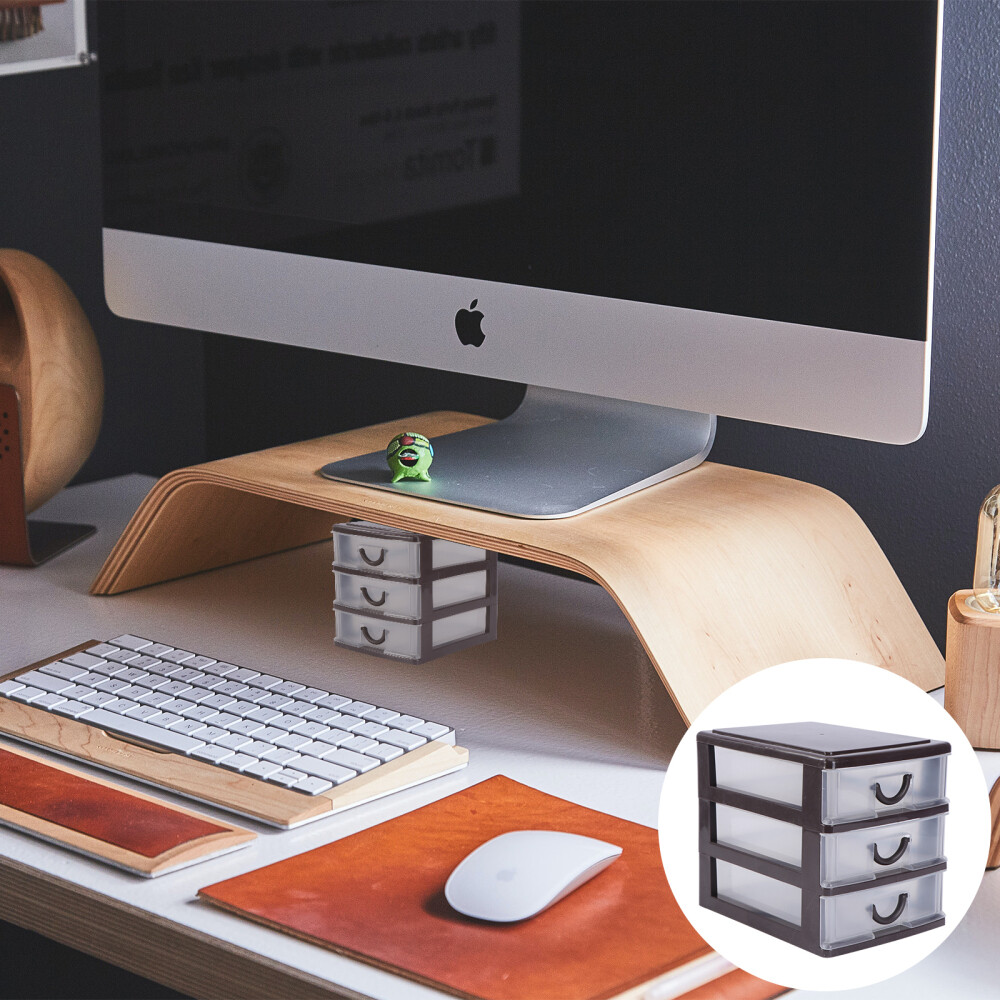 Organization Storage Container Drawer Organizer Case Brown Box