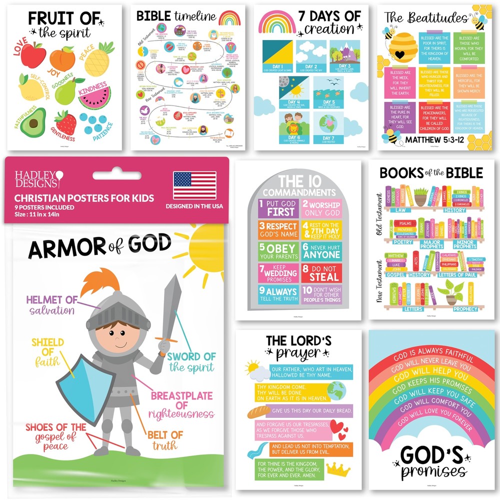 9 Colorful Sunday School Decorations For Classroom - Sunday School Posters, C...