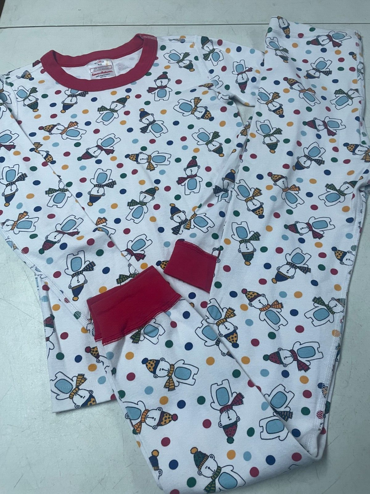 HANNA ANDERSSON  100% ORGANIC COTTON SANTA BEAR   LONG JOHNS PAJAMAS  150  12