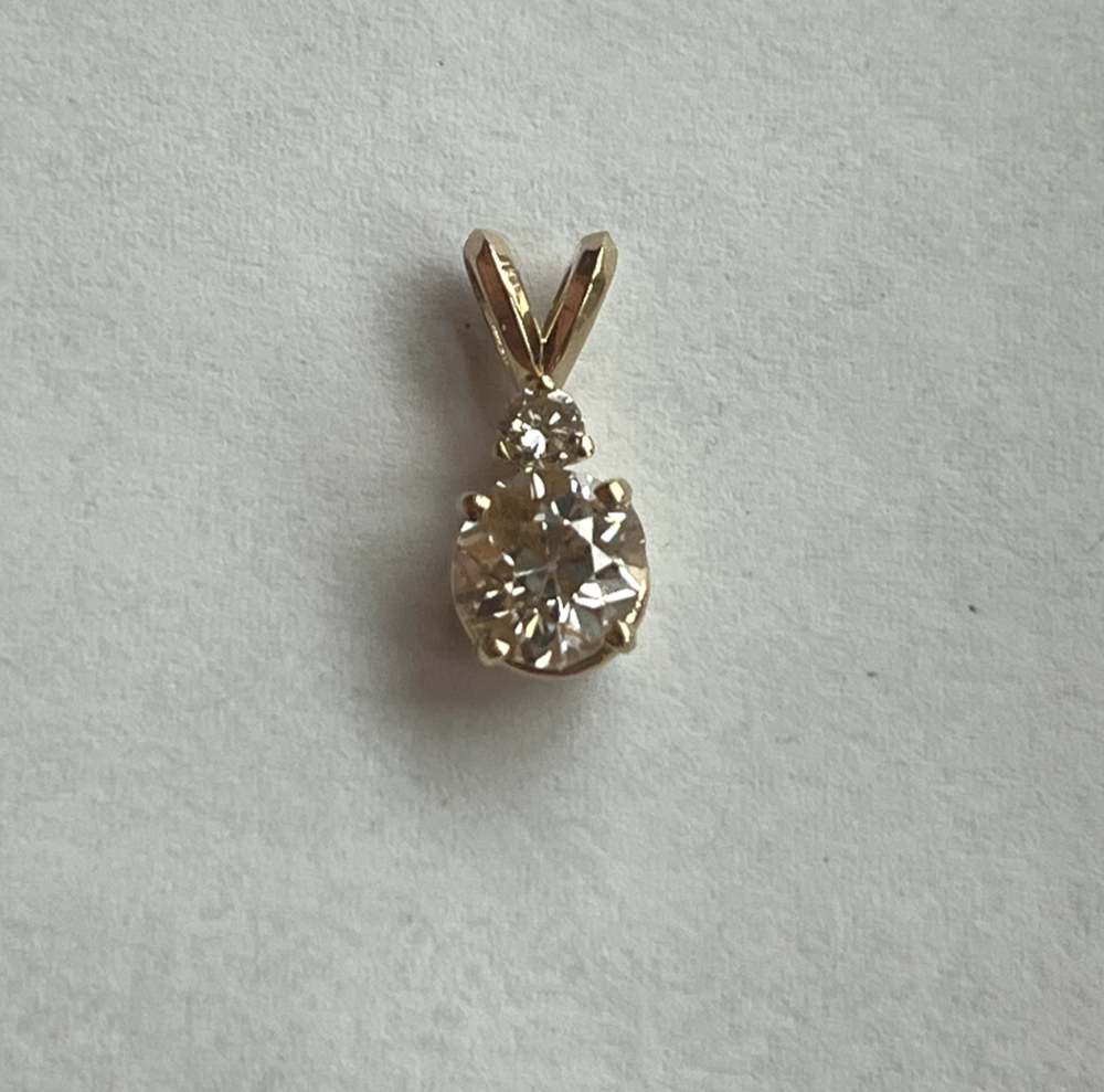 1.02 ctw Vintage Natural Diamond 14k Gold Pendant with GIA Certificate