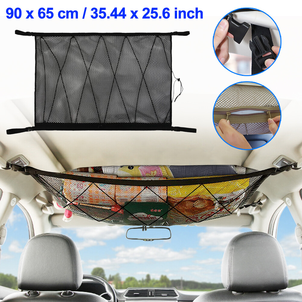 For Chevy Silverado 1500 2500 Double Layer Roof Ceiling Cargo Net Storage Pocket