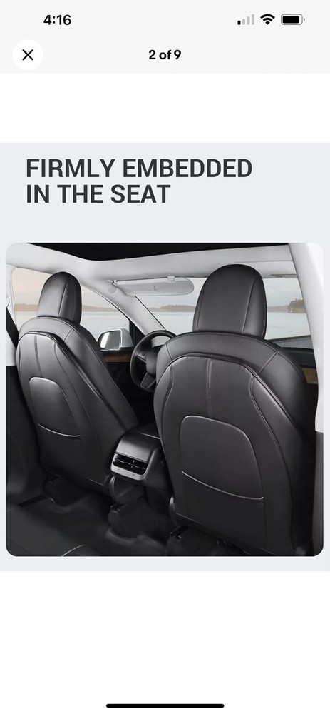 BASENOR Leather Seat Back Kick Protectors for Tesla Model 3 Y S X