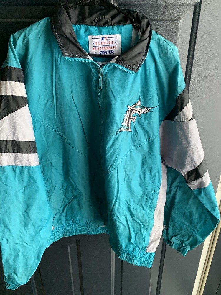 90s MLB Florida Marlins Starter Windbreaker Jacket Retro Size Large