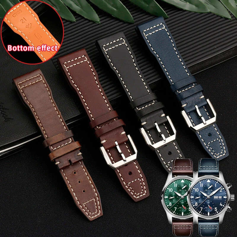 IWC Big Pilot 21mm Italian Leather Watch Strap for IW388103 IW378005