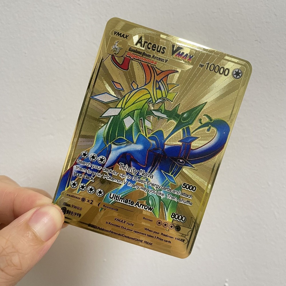 Pokémon 10000point Metal Cards TCG Arceus VMAX Golden Pokemon Gifts For Kids.