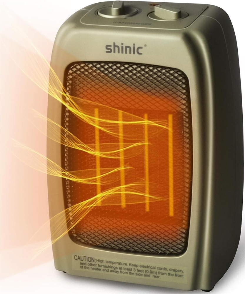 shinic Space Heater for Indoor Use, 1500W750W Ceramic Space Heater, 1s Fast Heat