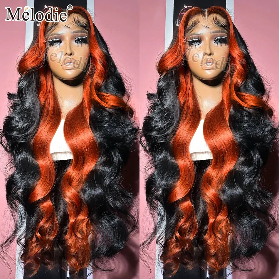 Brazilian Body Wave HD Lace Front Wig in Ginger Orange Pre-Plucked Human Hair