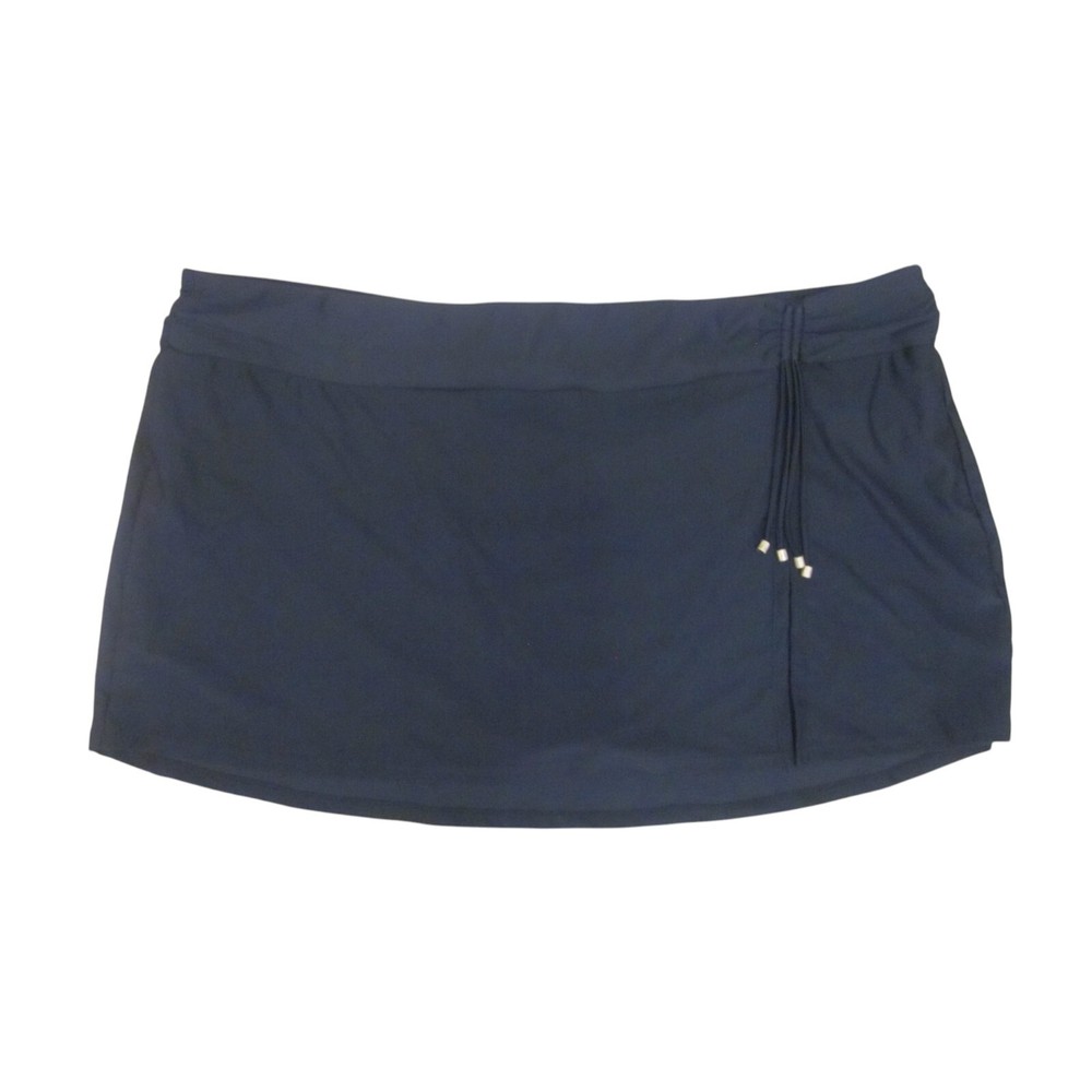 NWT Time and Tru Black Side Slit Swimsuit Skirt with Gold Bead Detail Size 3X  