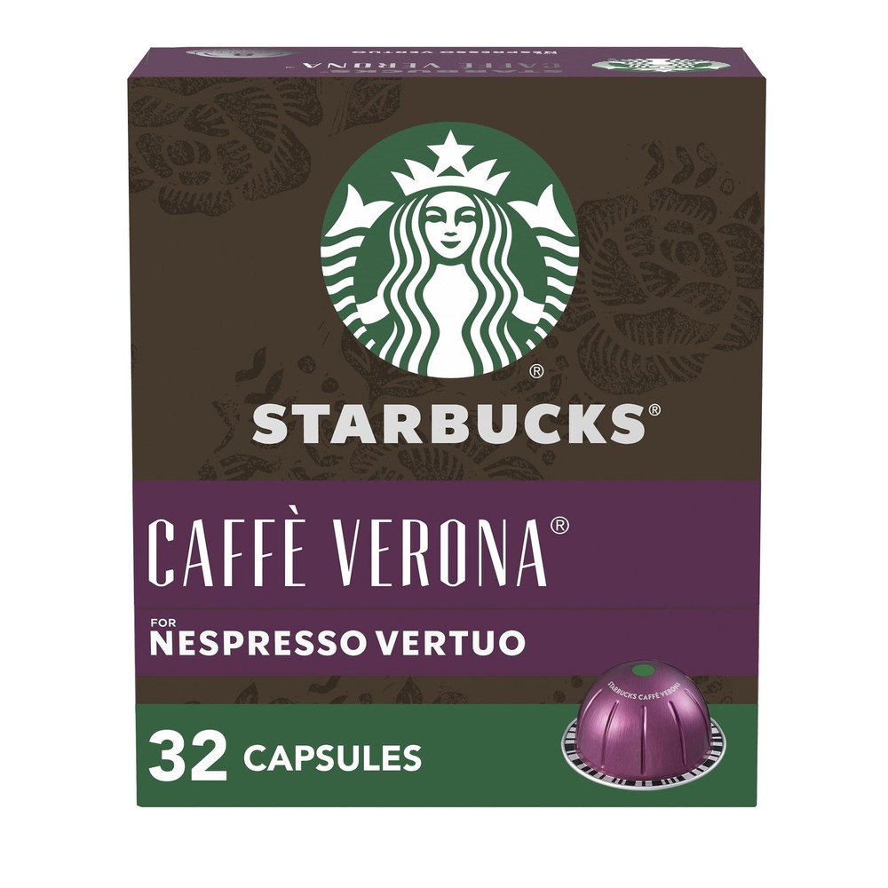 Starbucks Nespresso Caffe' Verona Ground Coffee K-Cup Dark Roast - 32 CT