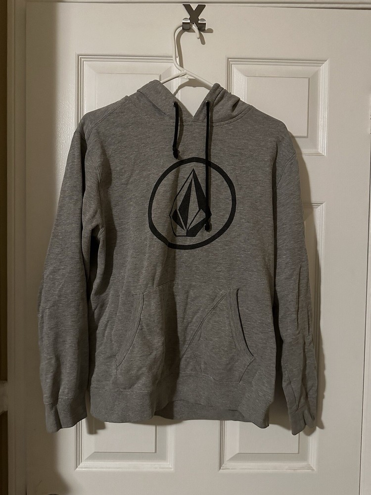 Volcom Hoodie Mens Size M – Stylish Grey Graphic Pullover Sweatshirt