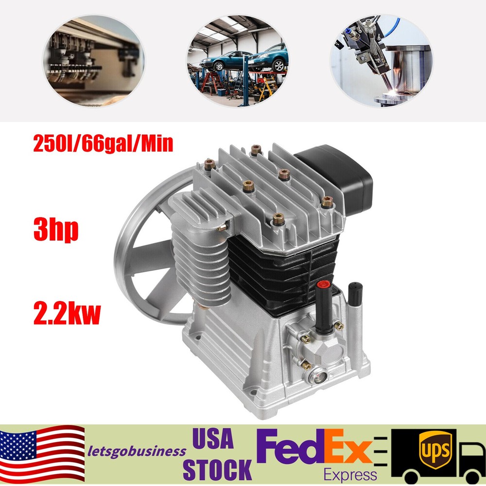 3HP Air Compressor Pump Head Single Stage Twin Cylinder Air Compressor Pump Head