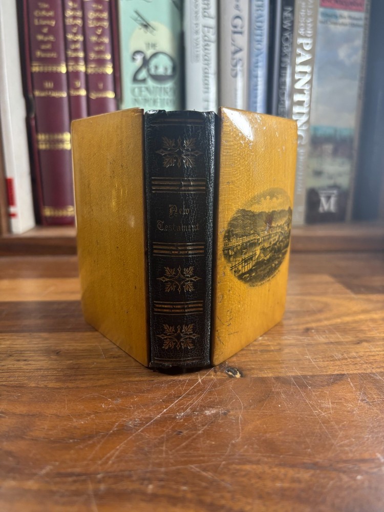 KJV Pocket Bible W/ New Testament Only, Wood Binding Featuring Tarbert Scotland