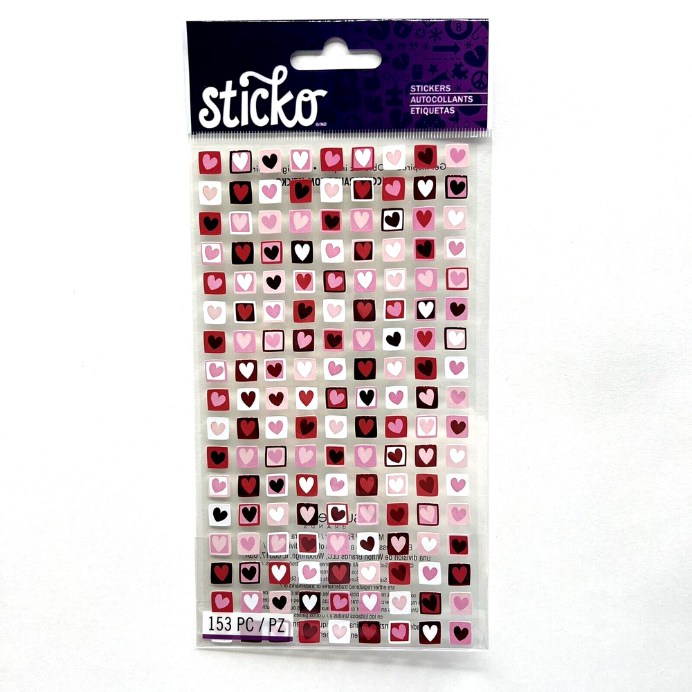 Sticko Valentine Mini Stamps Heart Stickers Scrapbooking Journals Planners Cards