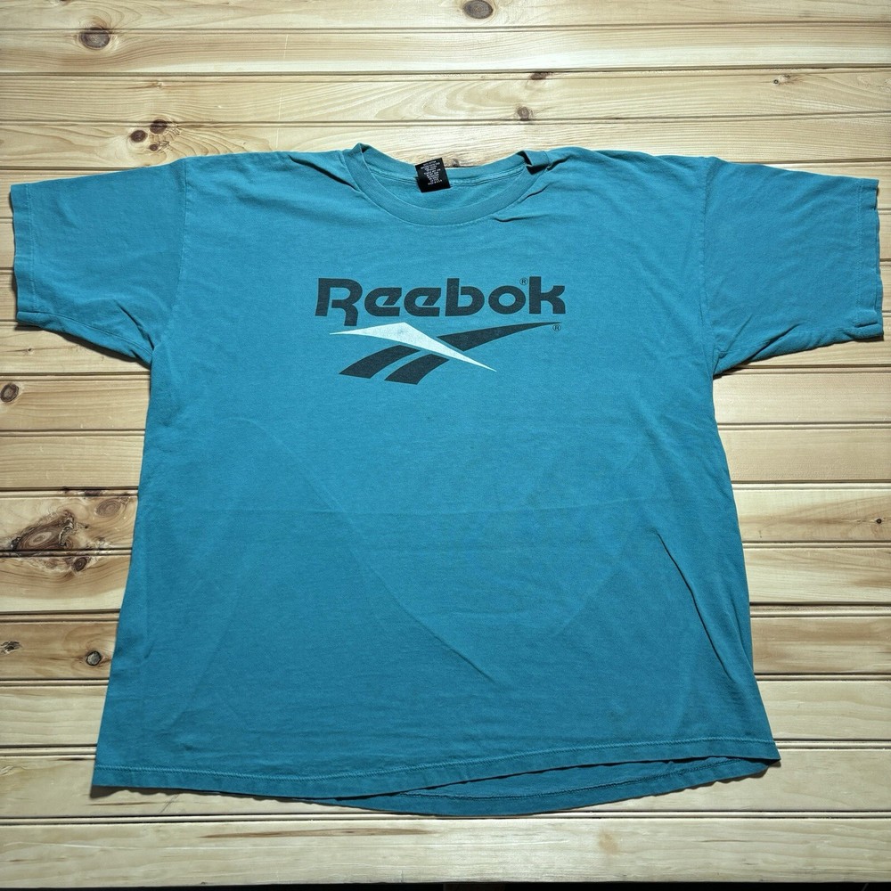Vintage 90s Reebok Spellout Logo Above The Rim Single Stitch Shirt Size 2XL