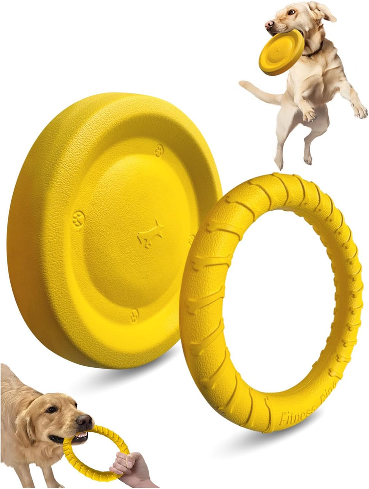 Dog Flying Disc Toy， Soft Indestructible Dogs Flying Disc Pack ，For Aggressive C