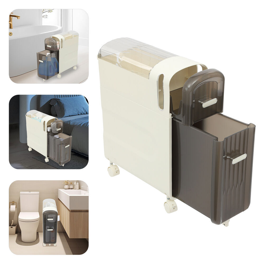 Narrow Slim Bathroom Storage Cabinet with Drawers Organizer  