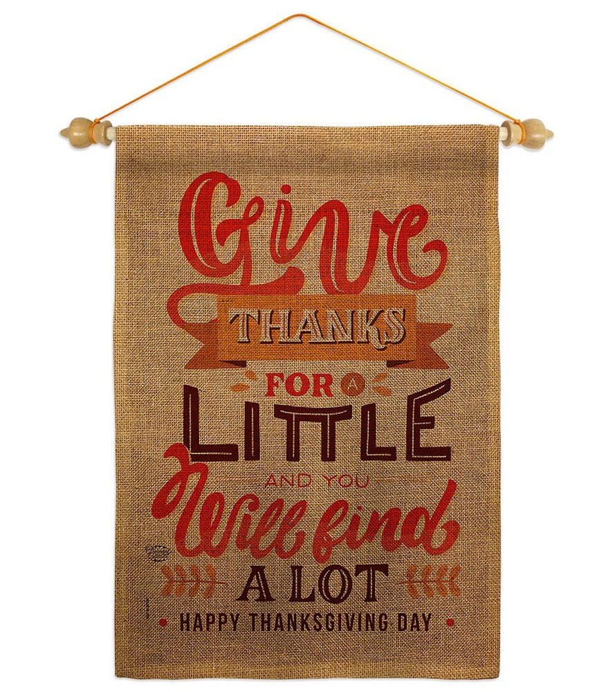 Thanksgiving Wood Dowel Set Wooden Rod Home Decor Burlap Banner Flag Pole Roo...