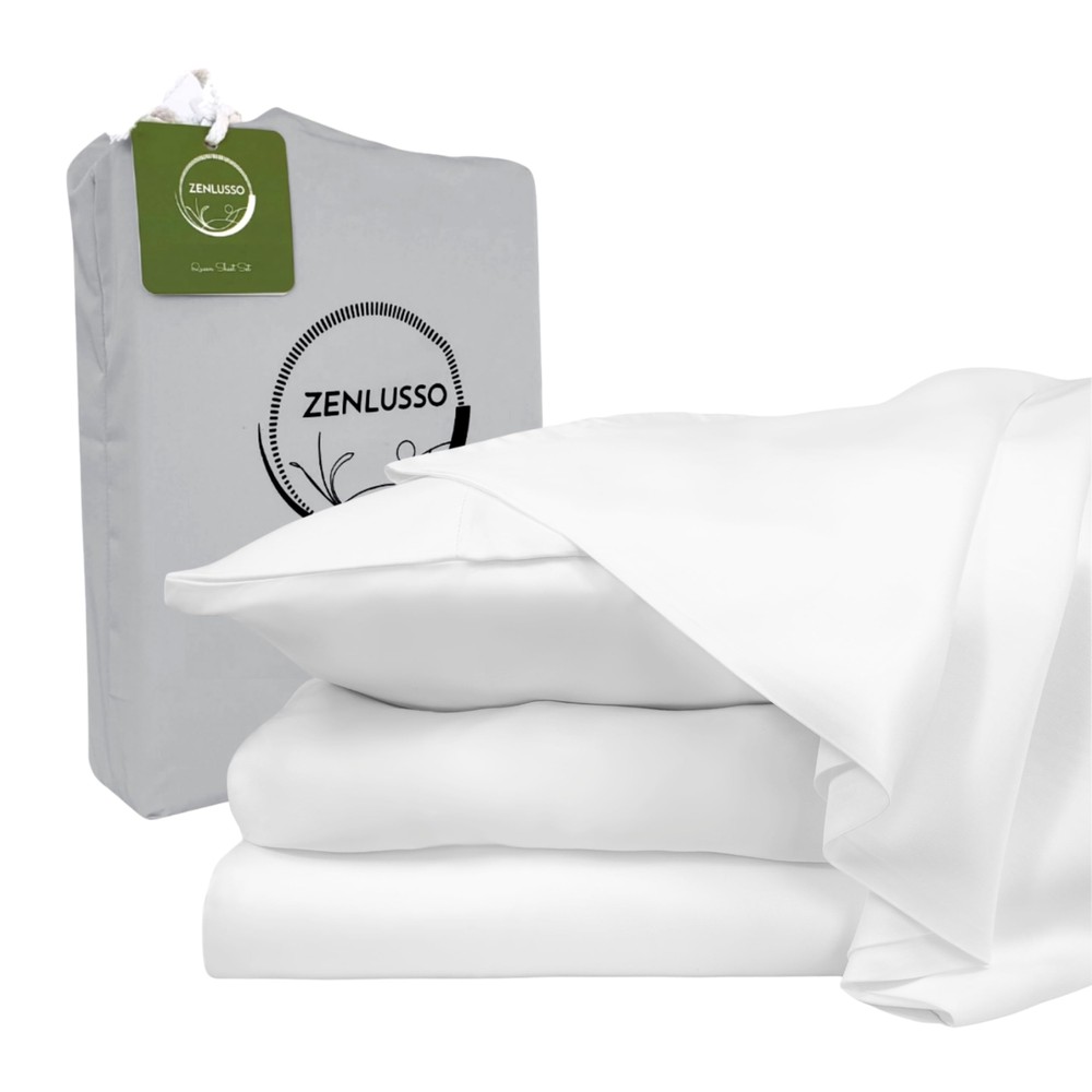 100% Viscose Bamboo Cooling Sheet Set with Head and Foot Tags-image