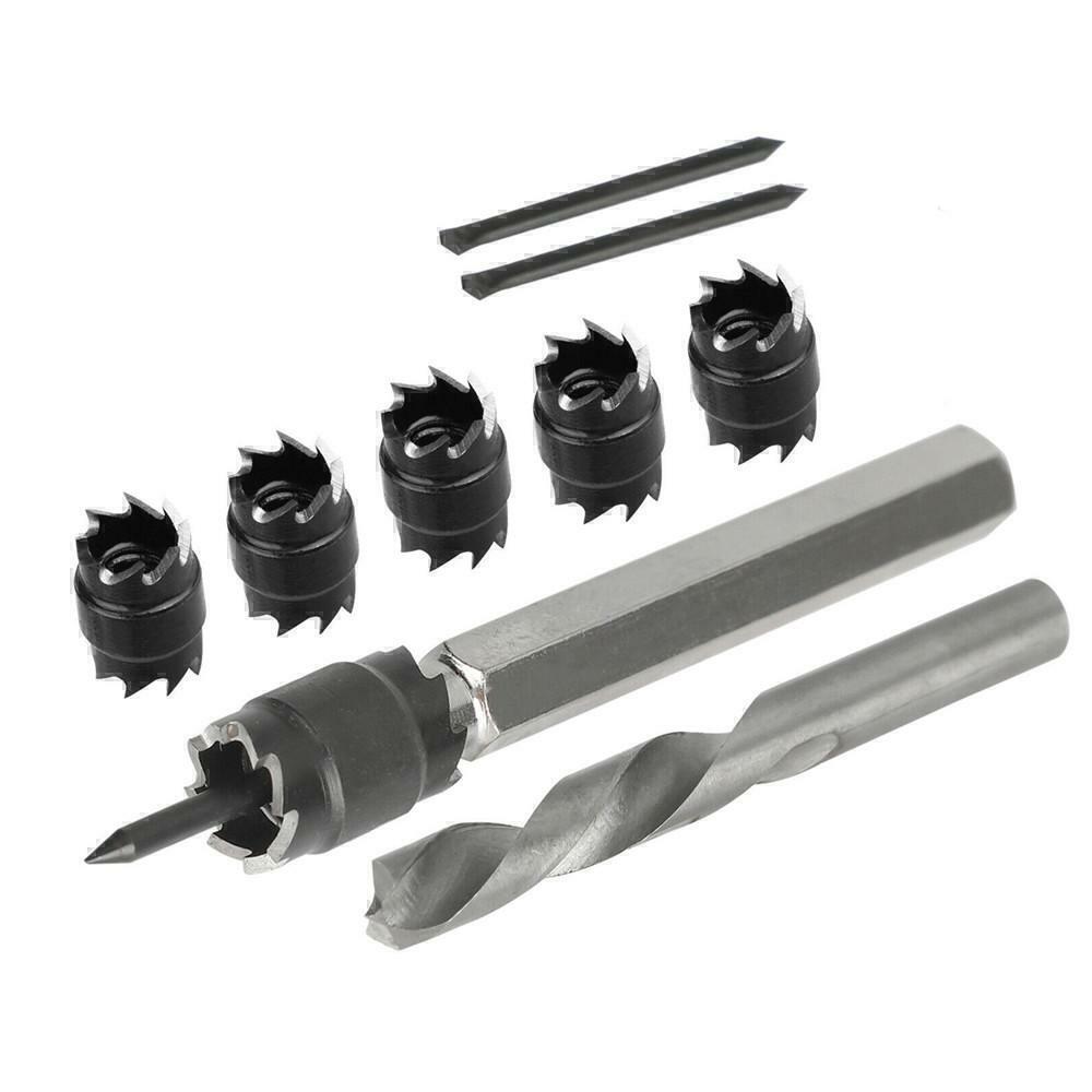 9pcs 3/8 Inch Double Sided Rotary Spot Weld Cutter Drill Bit Set
