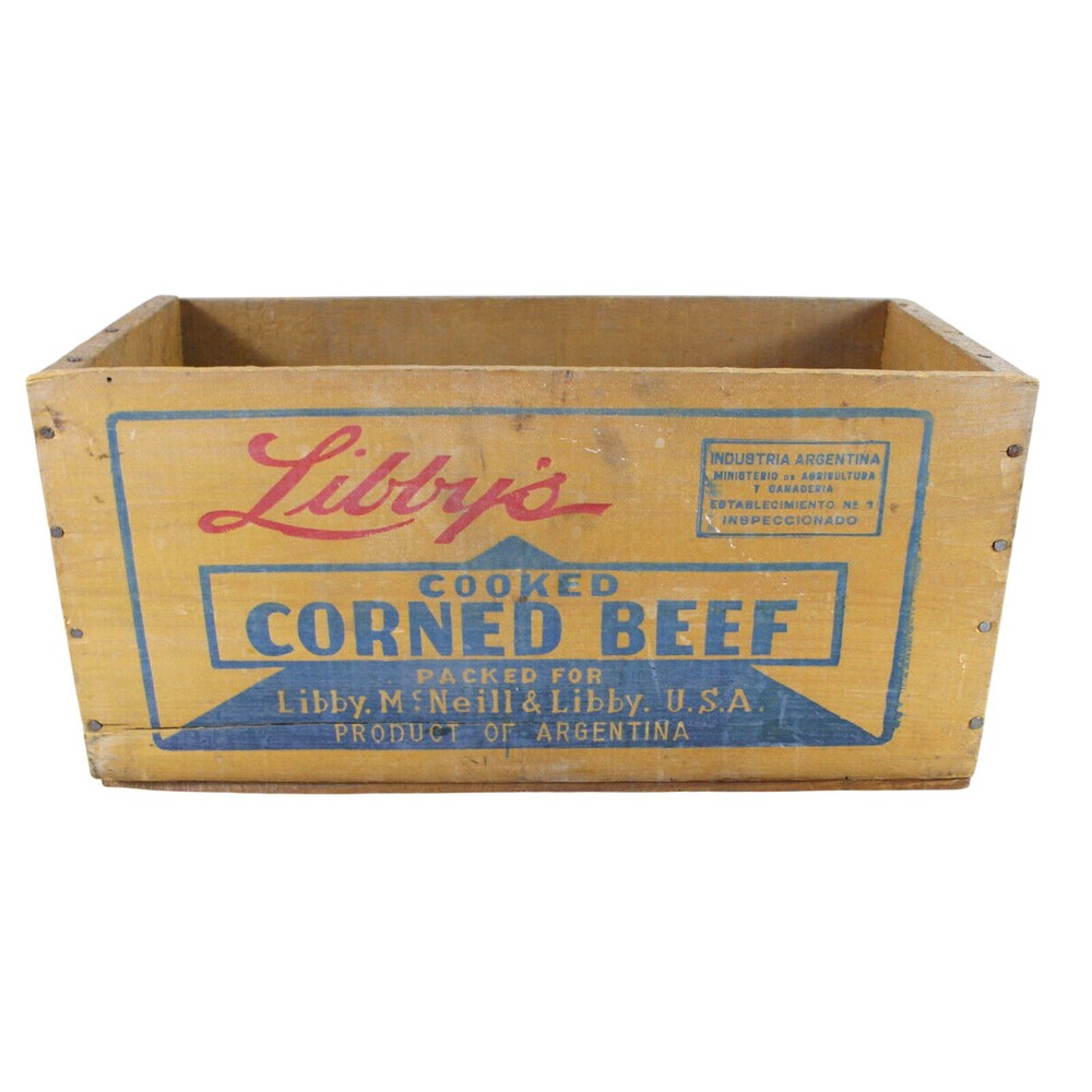 Libby's Cooked Corned Beef Wooden Crate Product of Argentina