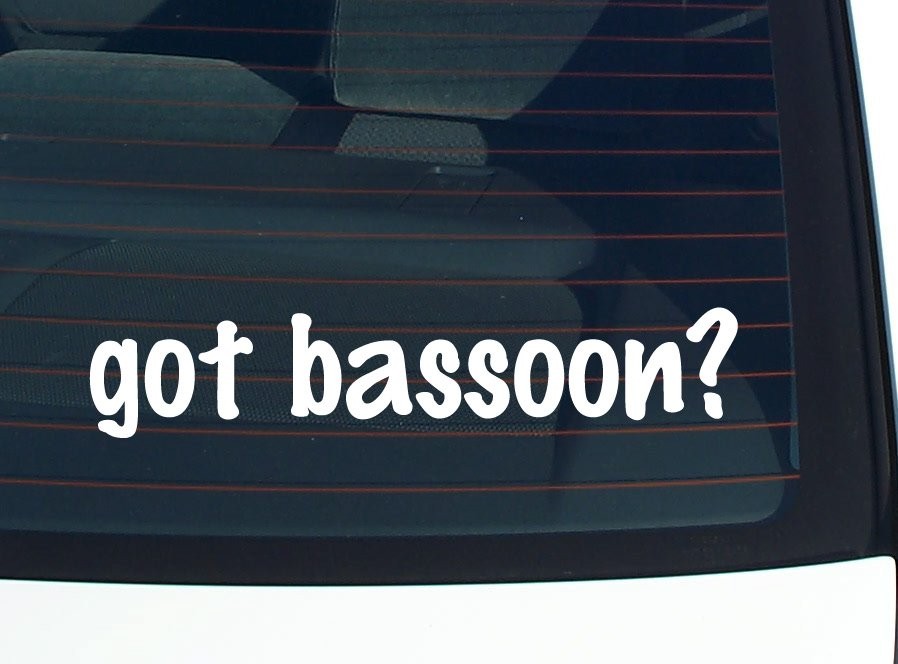 Bassoon Lover Car Decal Funny Vinyl Bumper Sticker