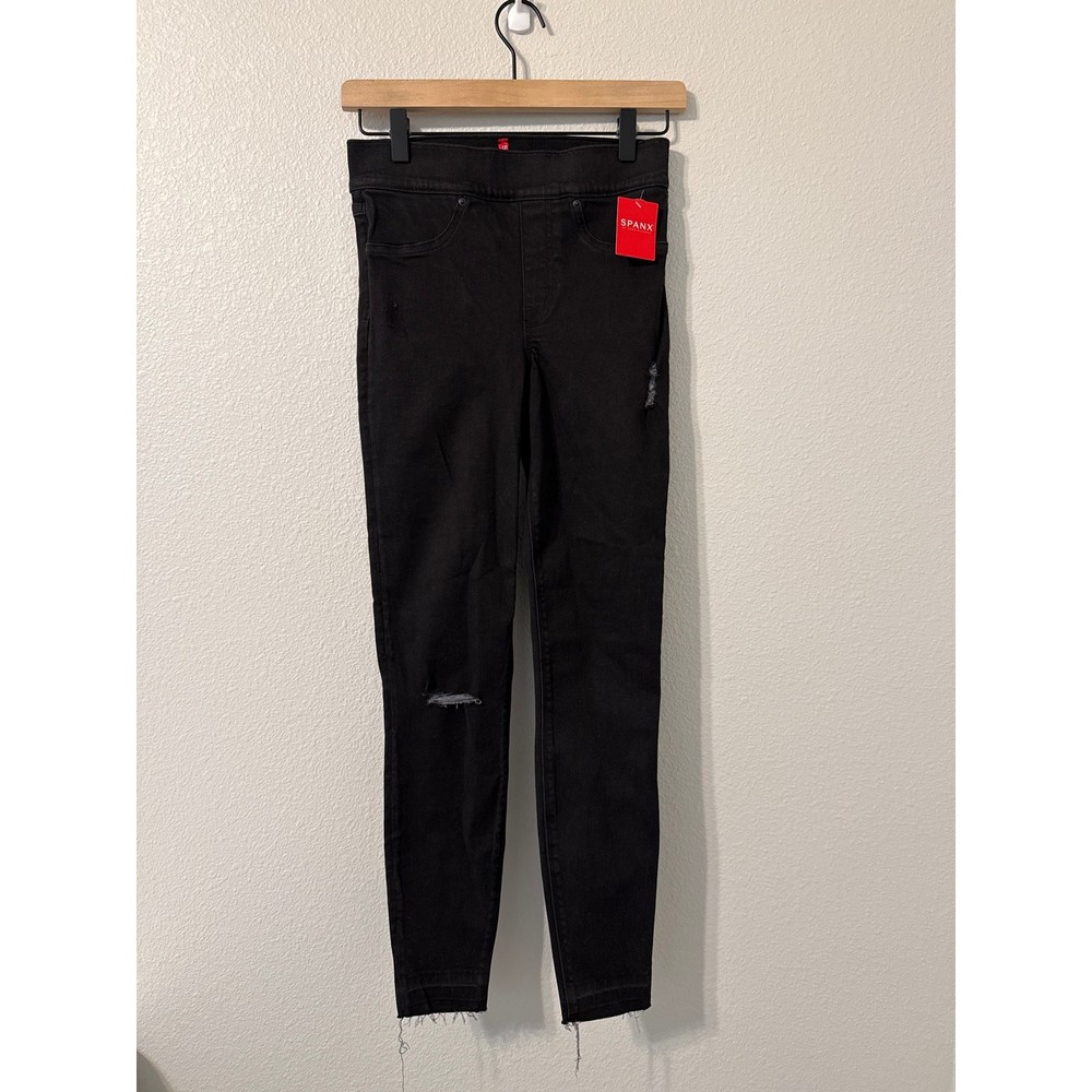 Spanx Distressed Vintage Black Denim Leggings Womens Size XS NWT