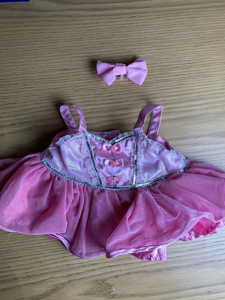 Build a Bear Pink Ballet Dress with Pink Bow
