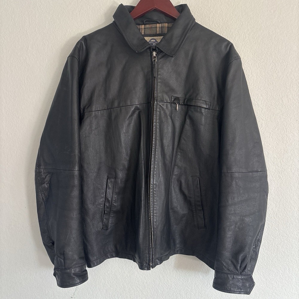 Vintage Blanket Lined Shaver Lake Leather Bomber Jacket