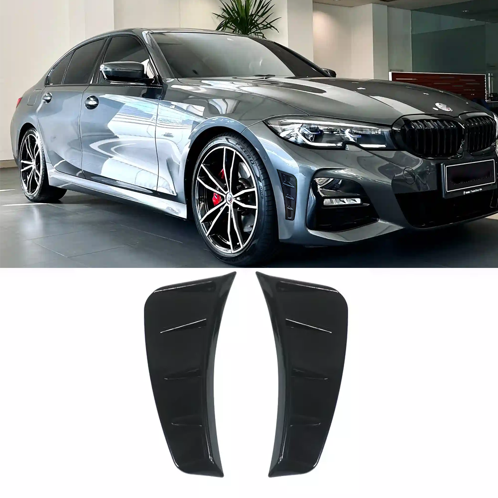 2pcs Glossy Black Side Fender Air Vents  Wing Cover For BMW 325i 330i 525i 530i