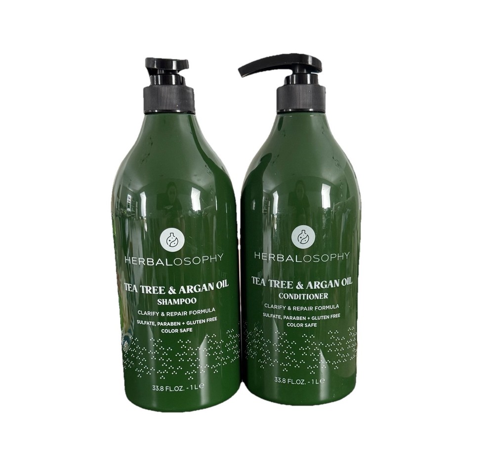 Herbalosophy Tea Tree Argan Oil Shampoo Conditioner Set 33.8oz Each