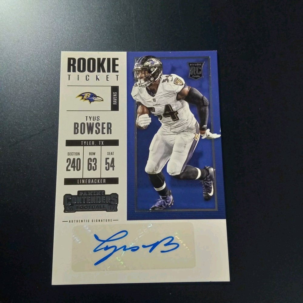 2017 Panini Contenders Football Tyrus Bower Auto #183 Rc Baltimore Ravens