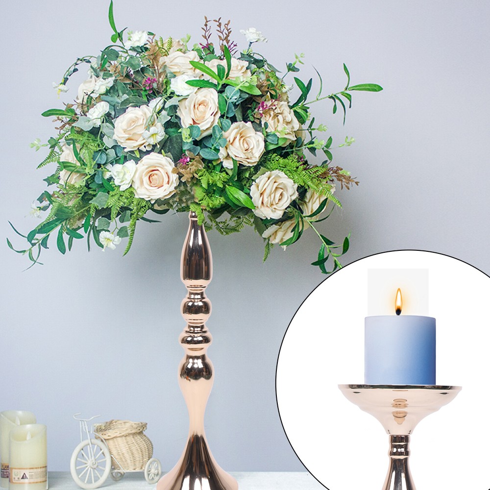 10pcs Gold Centerpieces For Wedding Candle Holder Flower Stand Vase Rack Decor