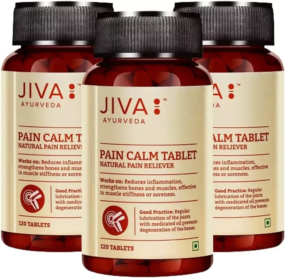 3 x Jiva Pain Calm Tablets (120tab) Natural Pain Reliever Joints & Muscular pain