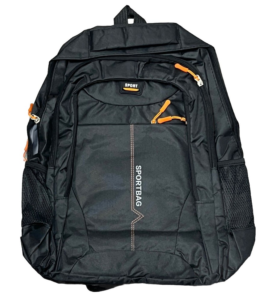 Sport Bag Backpack Black 3 Compartment Bottle Pocket Lightweight Travel Carry On