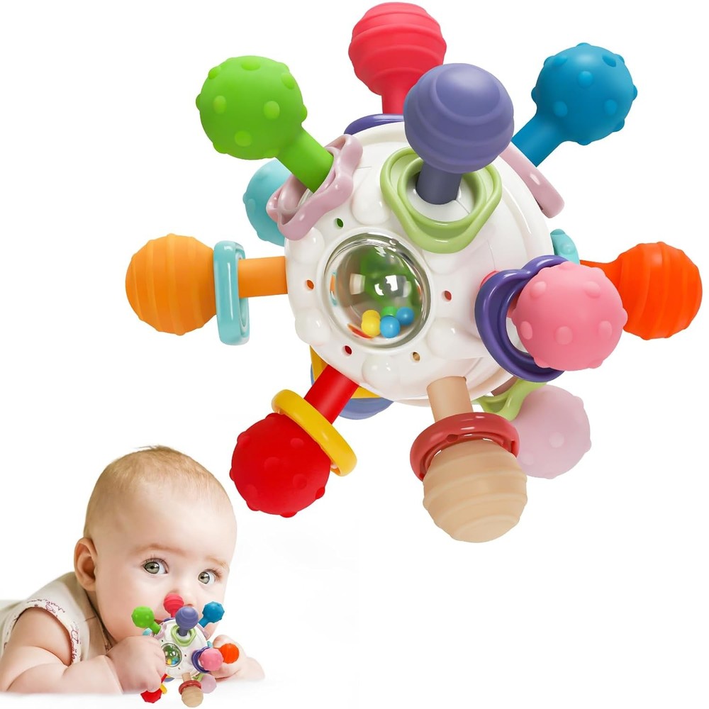 Baby Montessori Sensory Toys for 0-6 6-12 Months, Baby Teether Teething Toys for