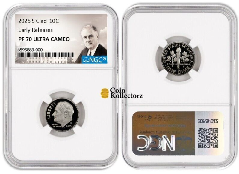 Presale 2025 S Roosevelt Dime Clad 10C NGC PF70 Ultra Cameo Early Releases-image